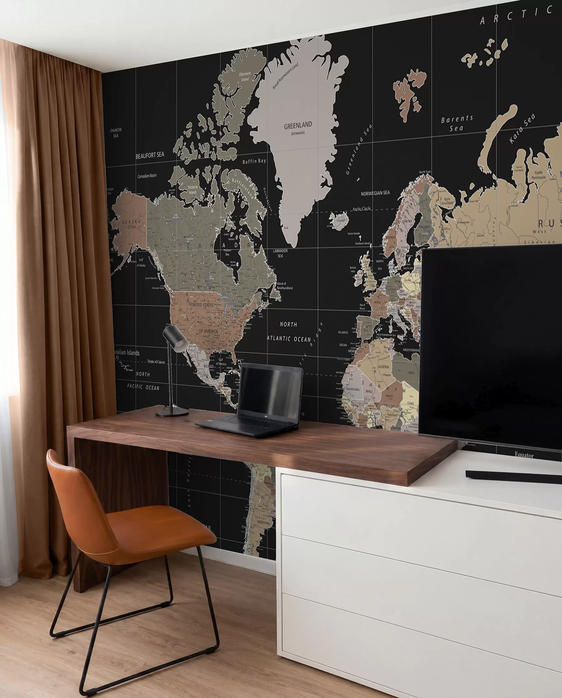 wall murals World map with diverse countries outlined u99477d1