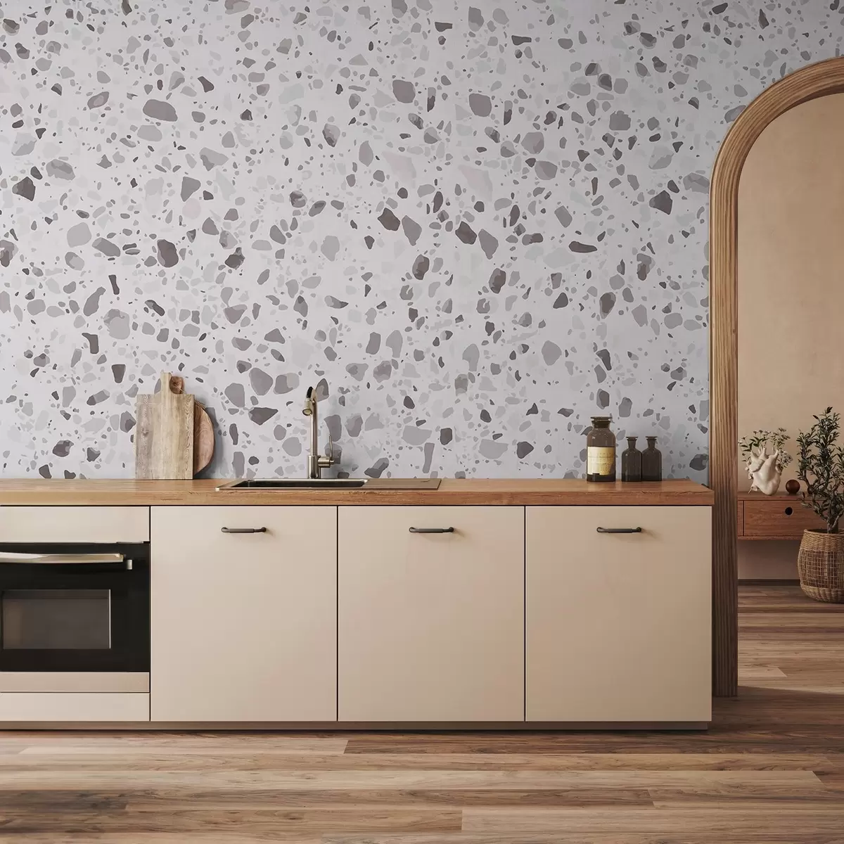 wall murals Elegant speckled surface texture design u99669