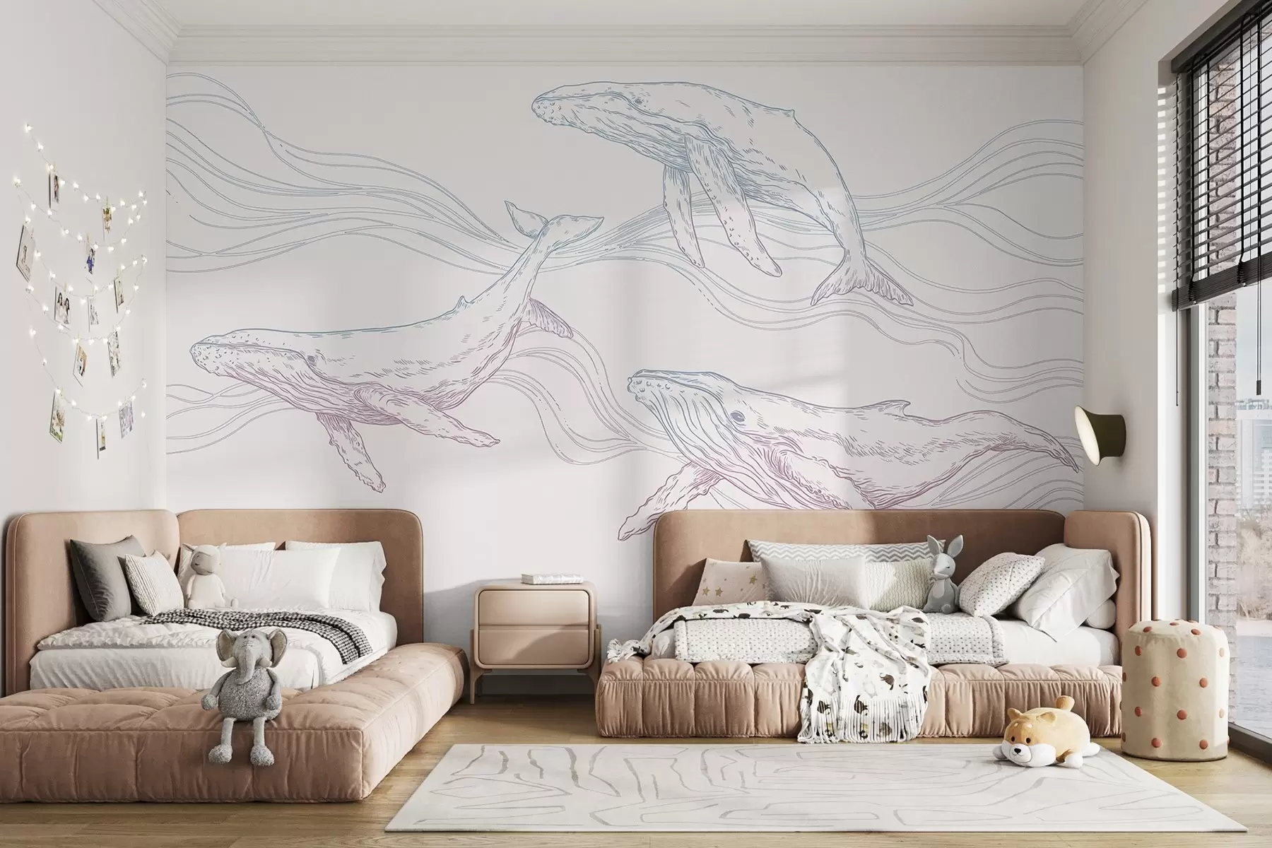 wall murals Majestic whales in graceful movement u99733v3