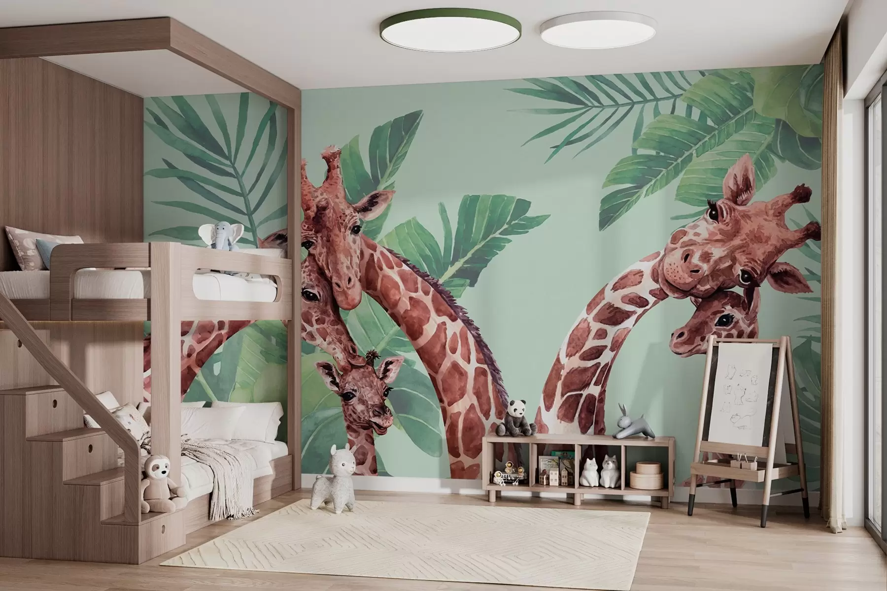 wall murals Giraffes enjoying a moment together w00140