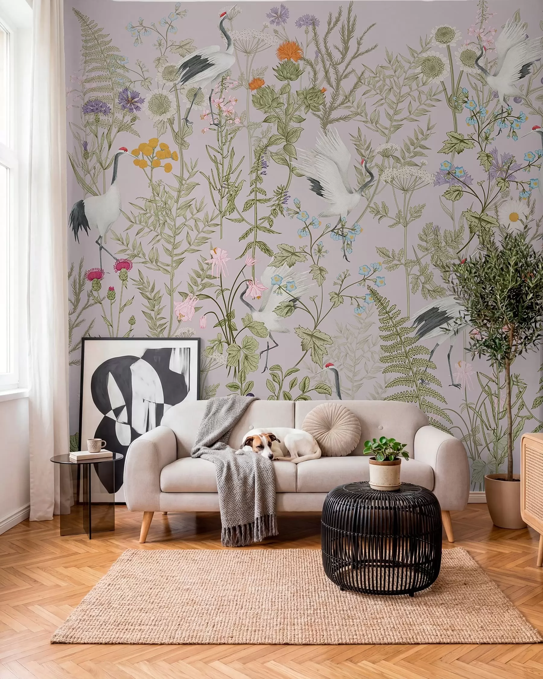 wall murals Meadow Botanicals on Rose w00380v3