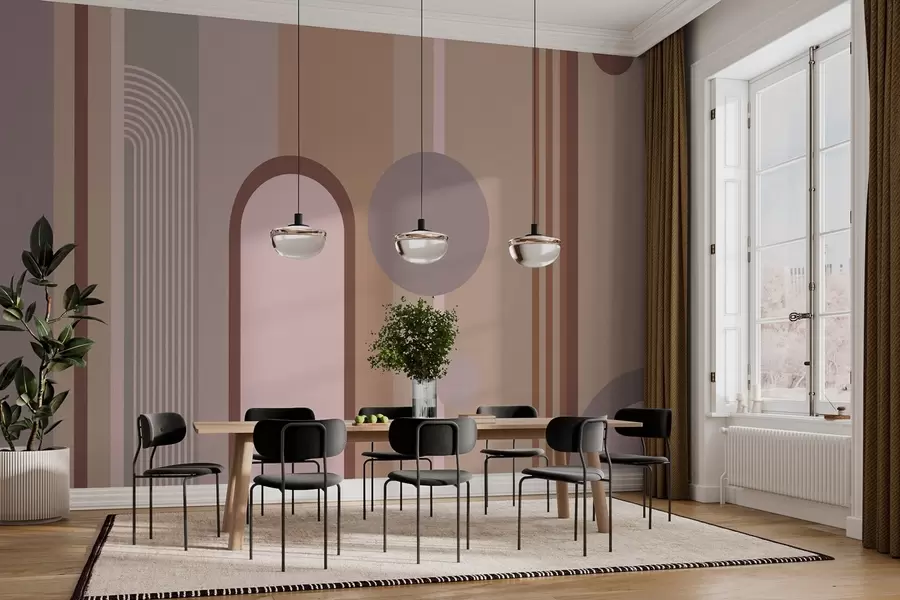 wall murals Abstract geometric design in soft tones w00466