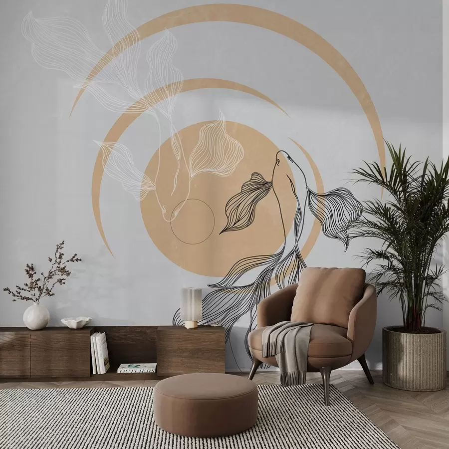wall murals Elegant koi fish in serene motion w00823v2