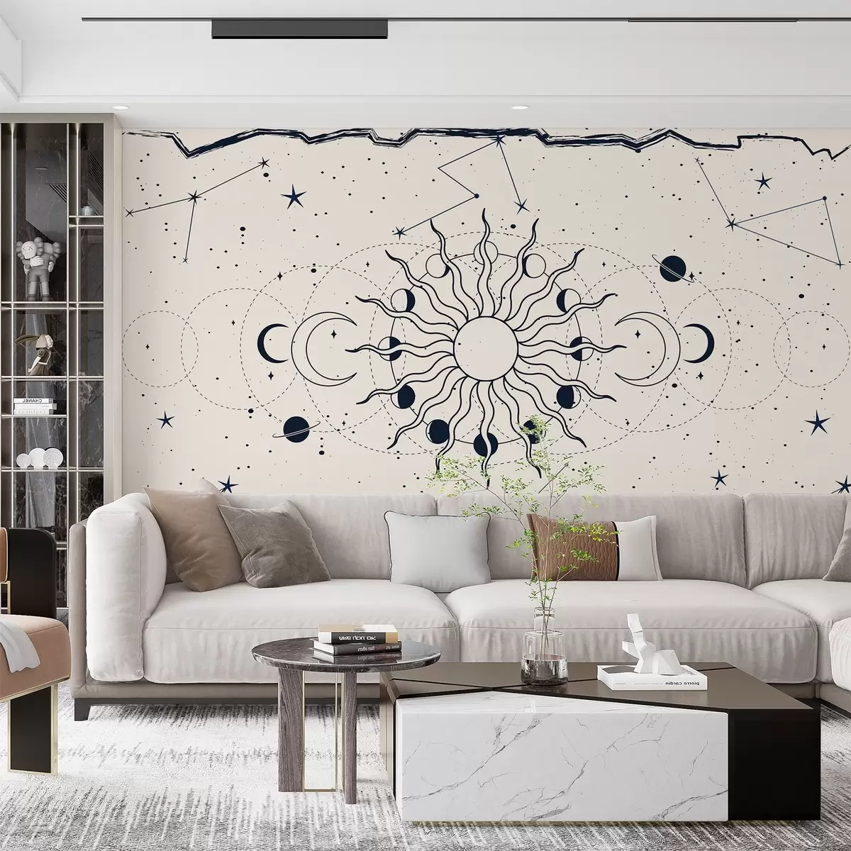 wall murals Cosmic patterns of sun and moon w00824