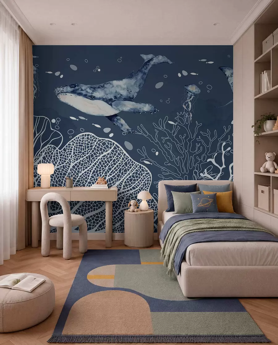 wall murals Underwater wonders in serene blues w00848v1