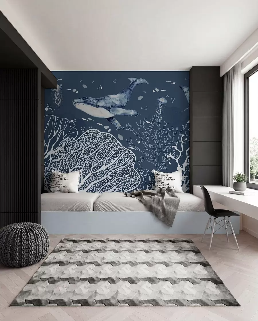 wall murals Underwater wonders in serene blues w00848v1