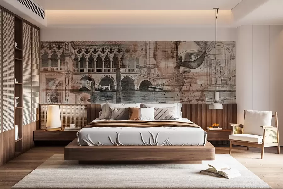 wall murals Venetian architecture and artistic expressions w00873