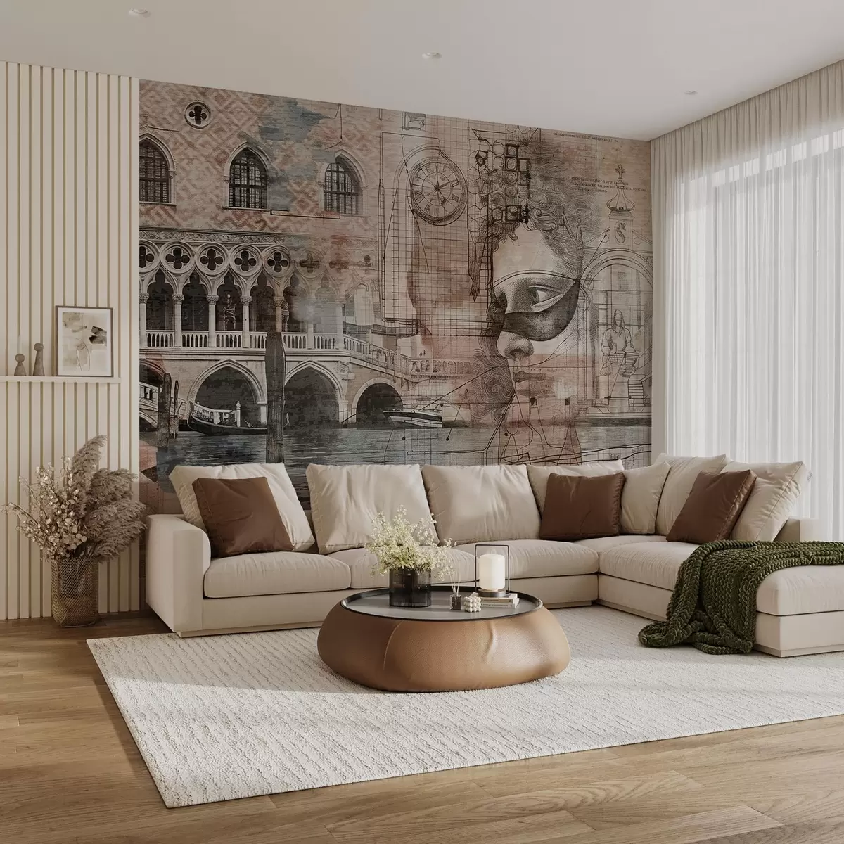 wall murals Venetian architecture and artistic expressions w00873