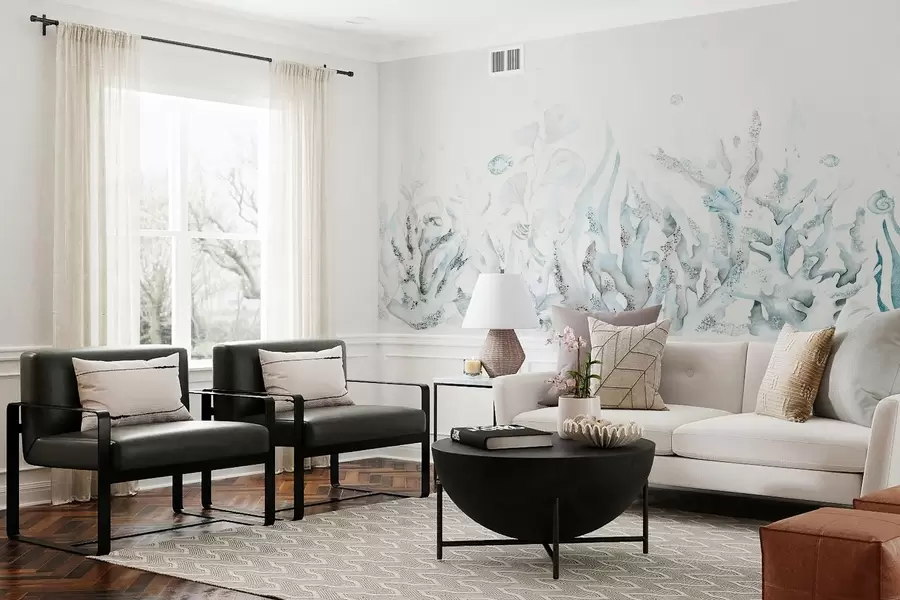 wall murals Underwater tranquility in soft hues w00881v1