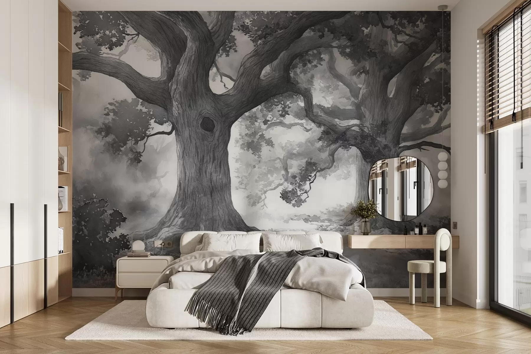 wall murals Majestic trees in tranquil landscape w01182