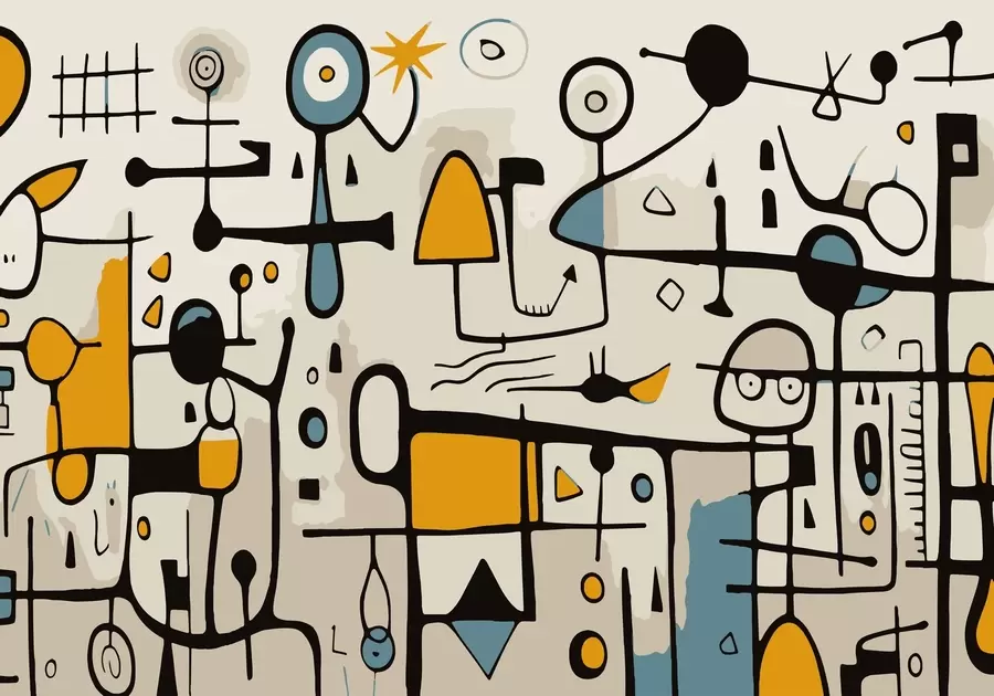 wall murals Abstract art with geometric shapes in Art Nouveau style w02029