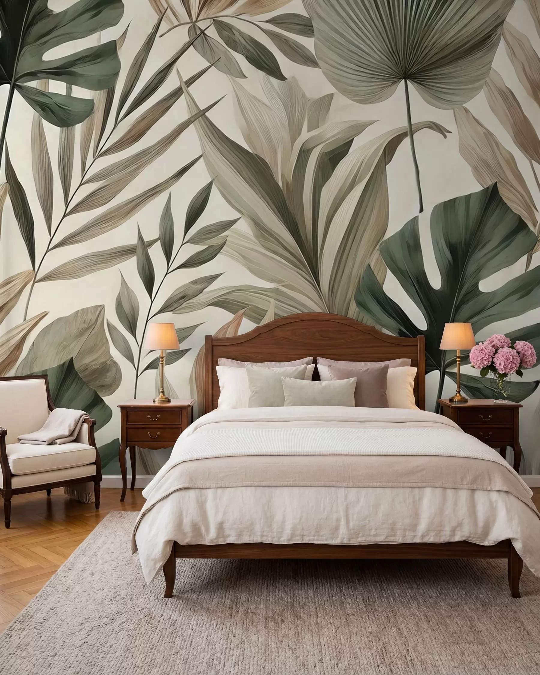 wall murals Layered Tropical Leaves w02082