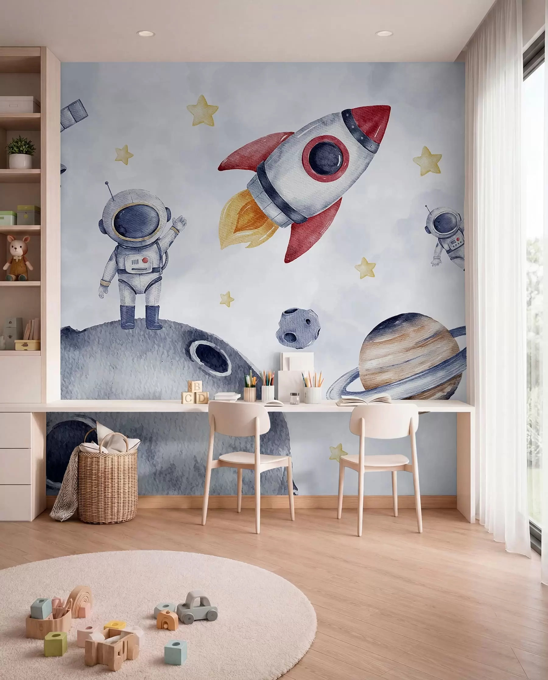wall murals Little Astronauts Take Flight w01461