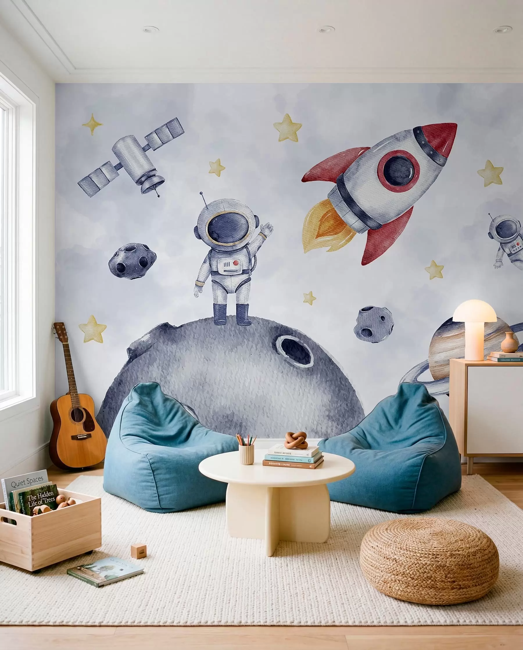 wall murals Little Astronauts Take Flight w01461