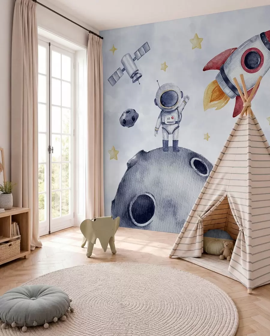 wall murals Little Astronauts Take Flight w01461