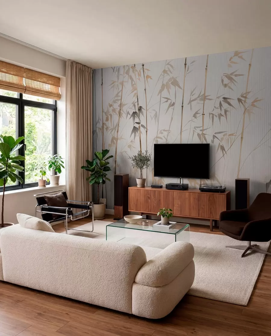 wall murals Watercolor bamboo w08390