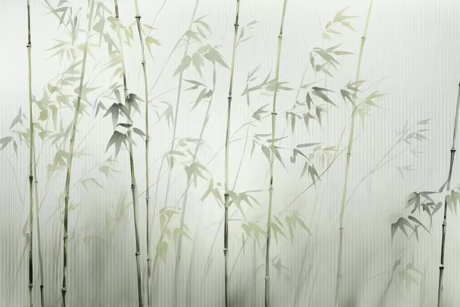 wall murals Watercolor bamboo w08390v2