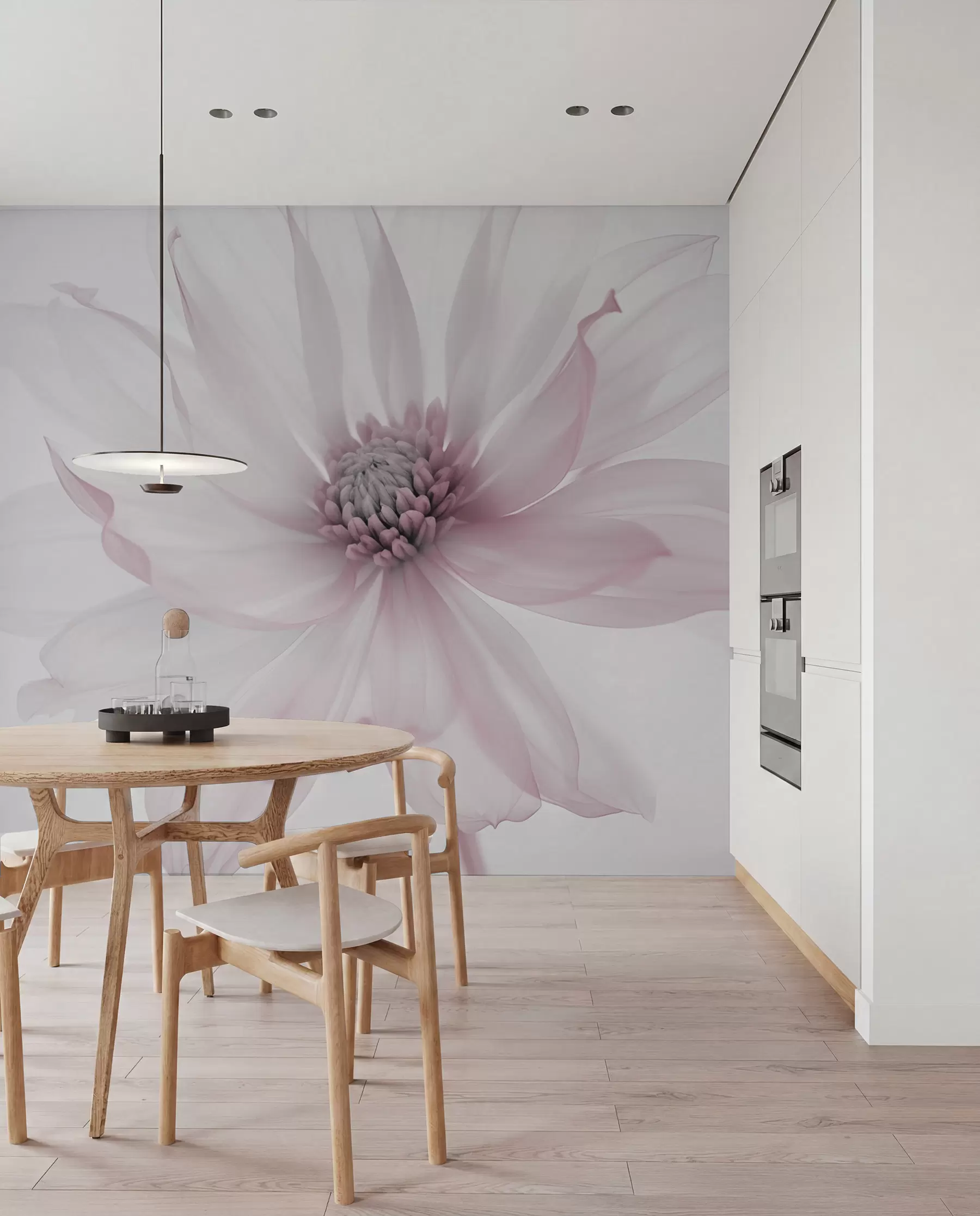 wall murals Delicate pink flower on light background w02077v2