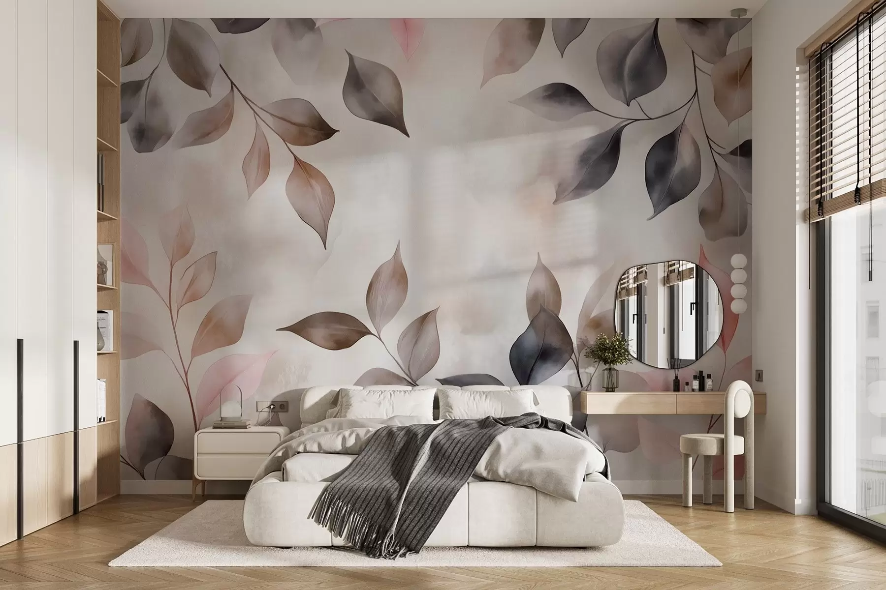 wall murals Delicate watercolor foliage w02069v1