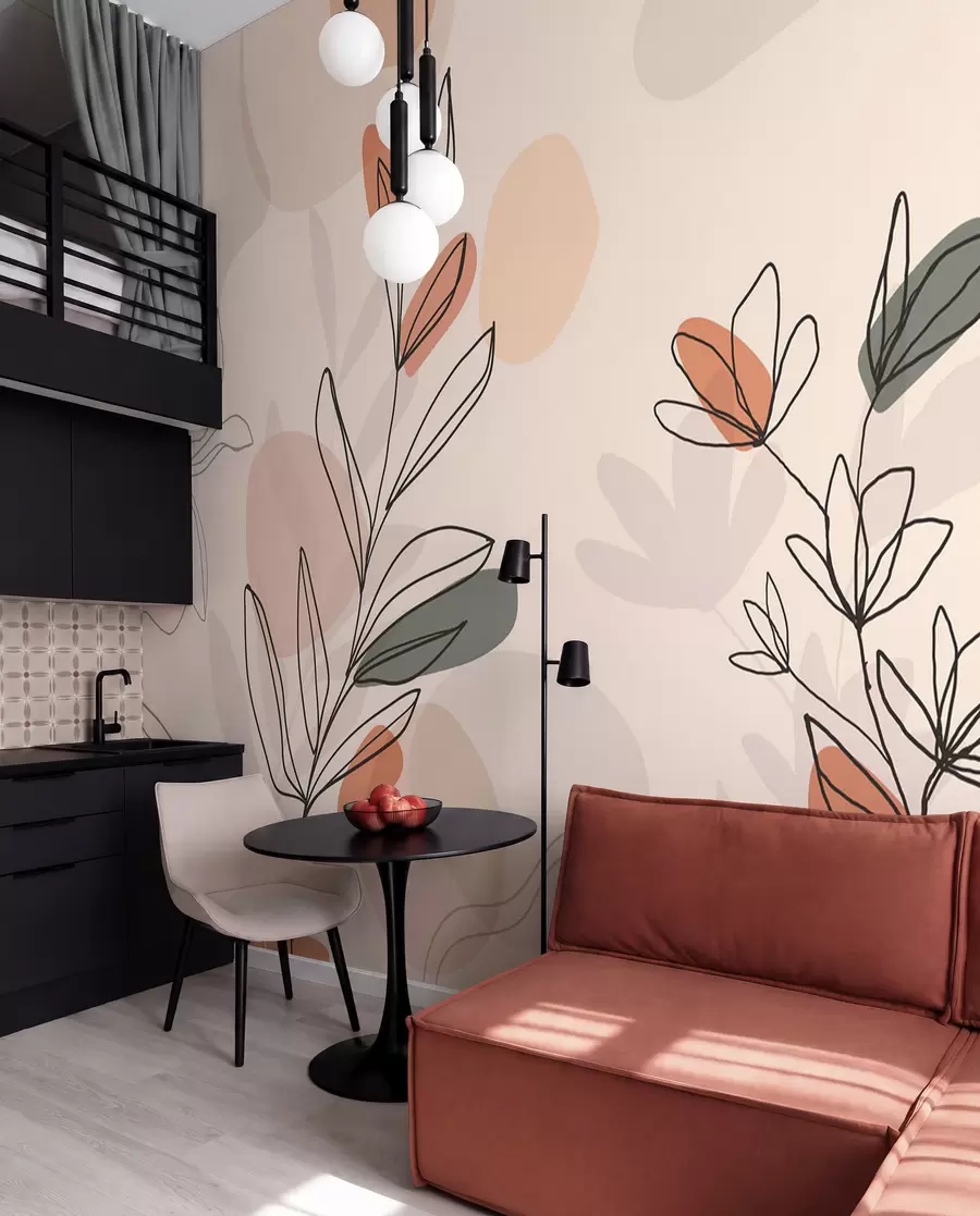 wall murals Flowers boho style w02103