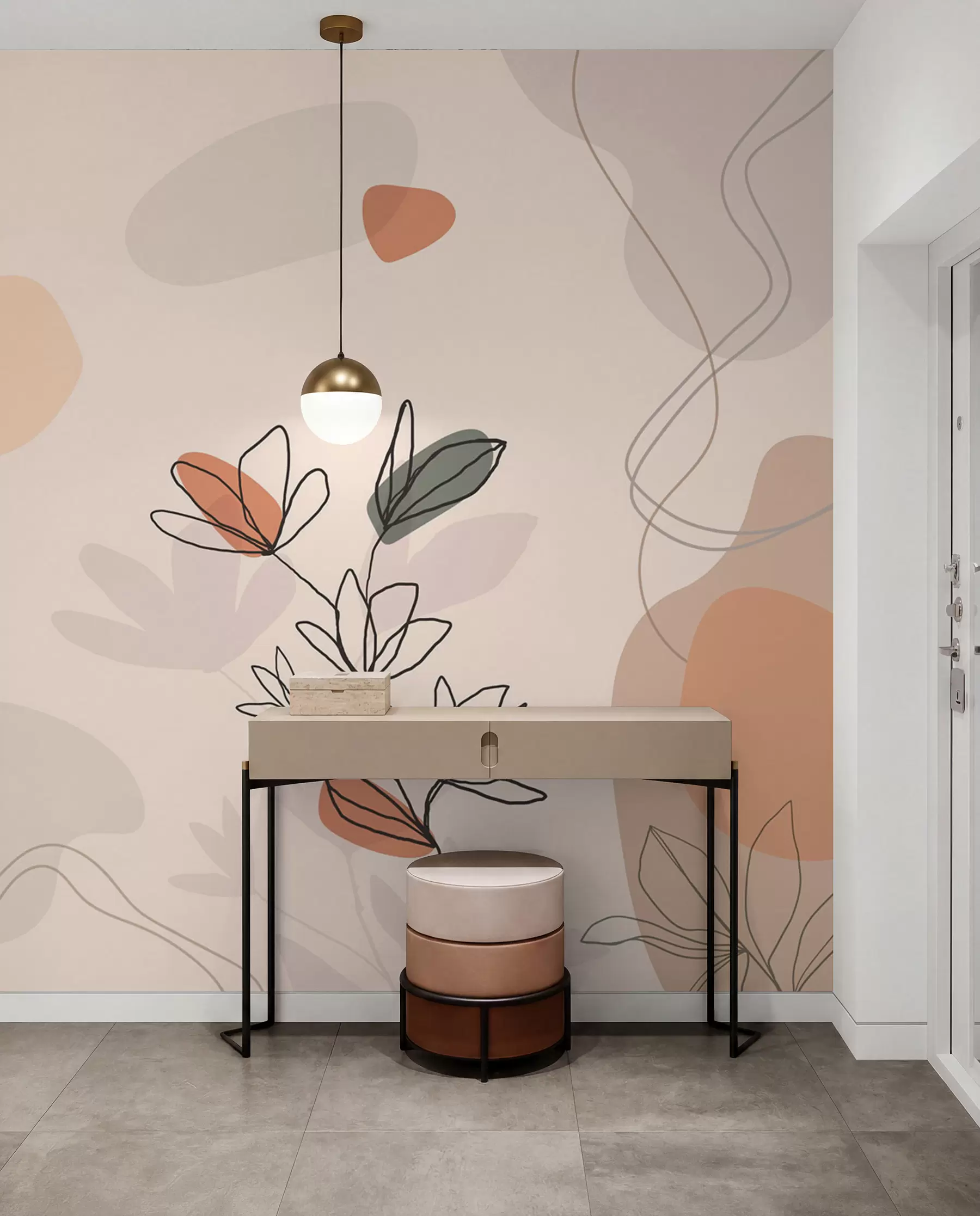 wall murals Flowers boho style w02103