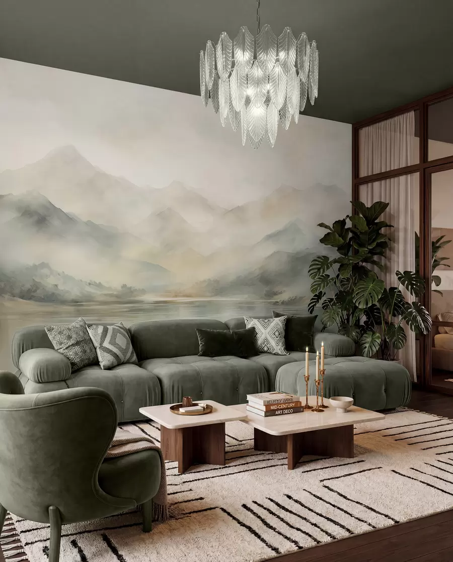 wall murals Mountain Layers in Haze w02115
