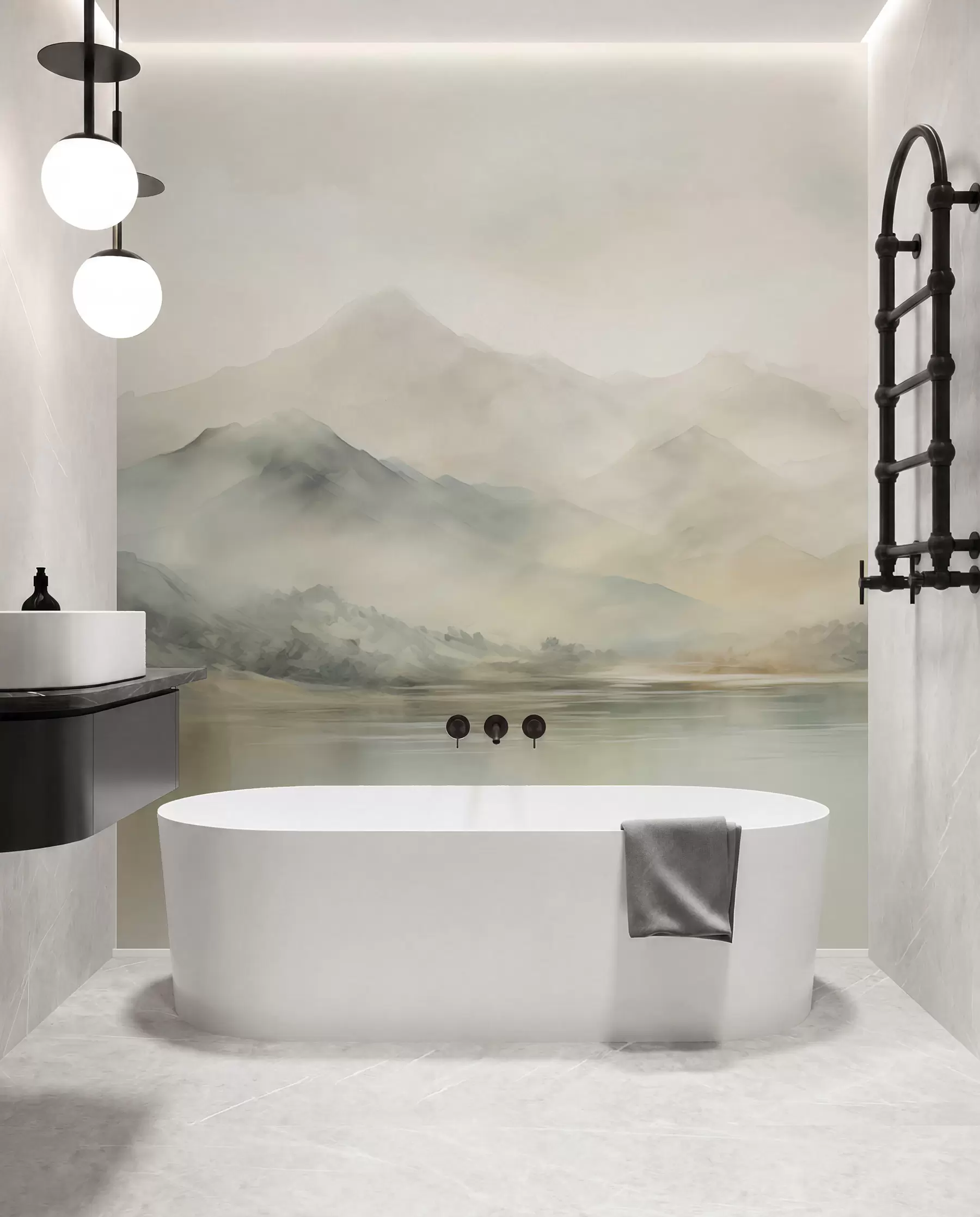 wall murals Mountain Layers in Haze w02115