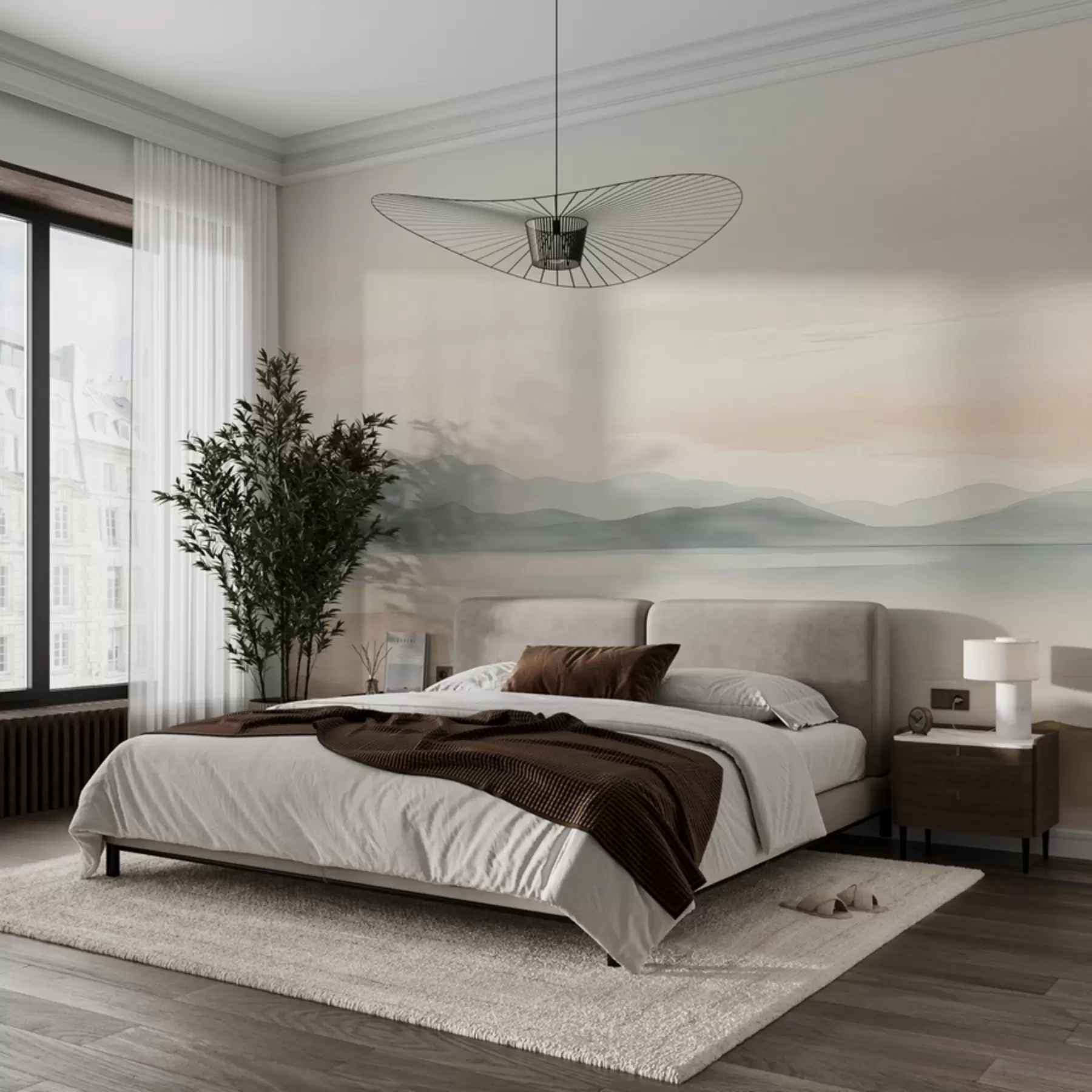 wall murals Painted watercolor landscape w02117