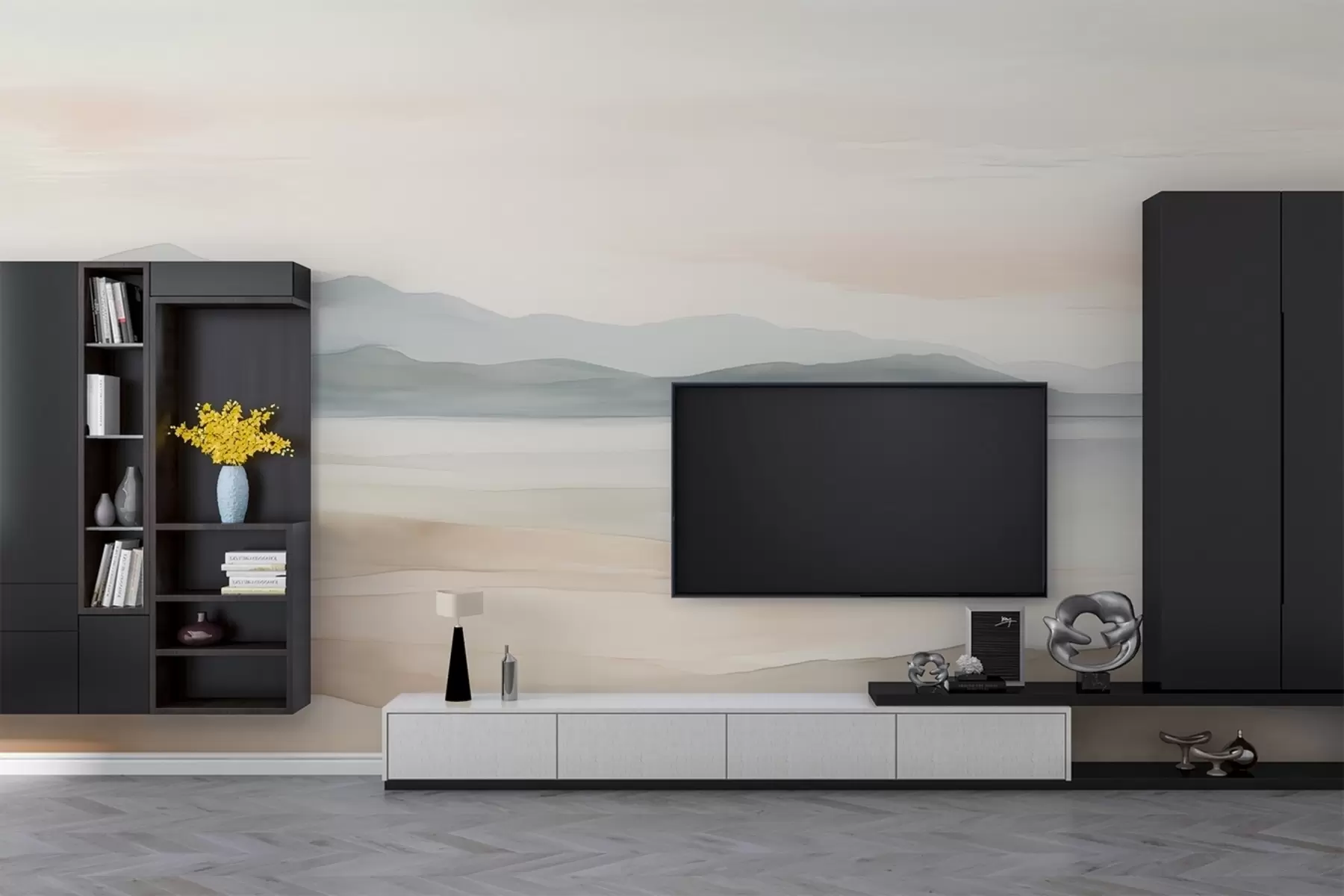 wall murals Painted watercolor landscape w02117