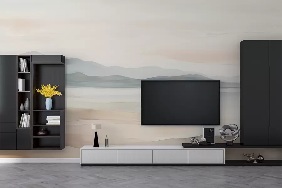 wall murals Painted watercolor landscape w02117