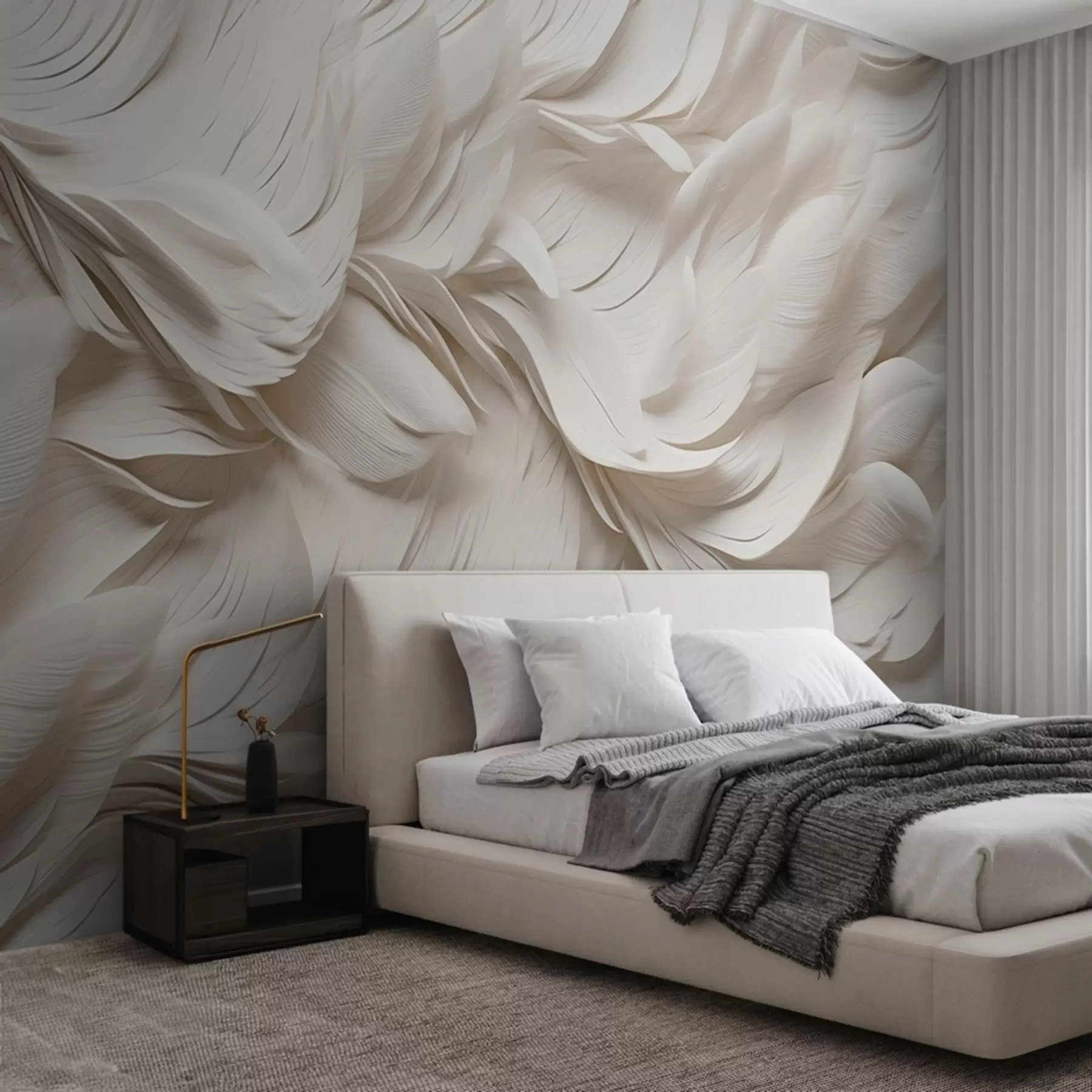 wall murals Voluminous feathers w02118