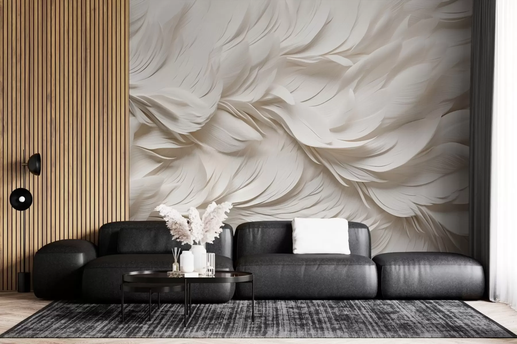 wall murals Voluminous feathers w02118
