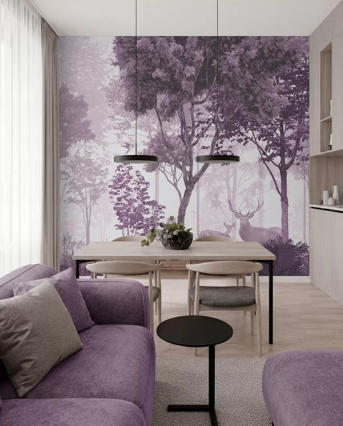 wall murals Forest Clearing — Mauve u72134v4