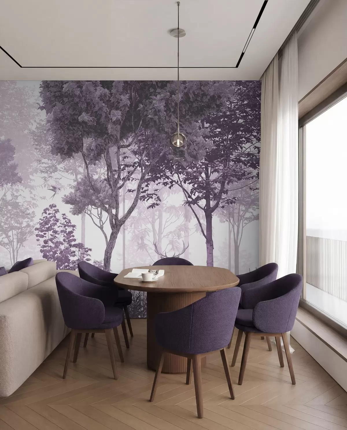 wall murals Forest Clearing — Mauve u72134v4