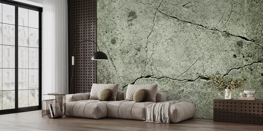 wall murals Weathered concrete with a fractured surface u75783v1
