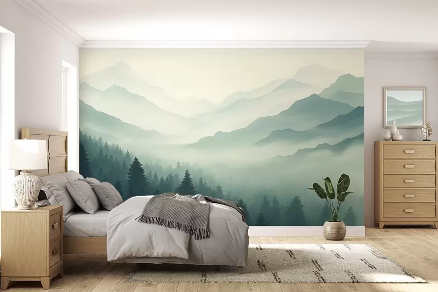 wall murals Forest and mountains w02186
