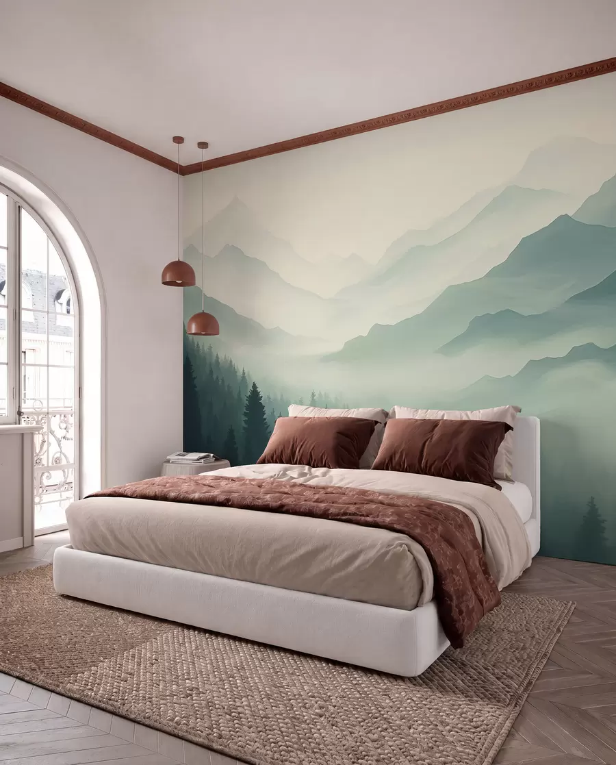 wall murals Forest and mountains w02186