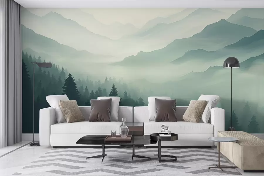wall murals Forest and mountains w02186