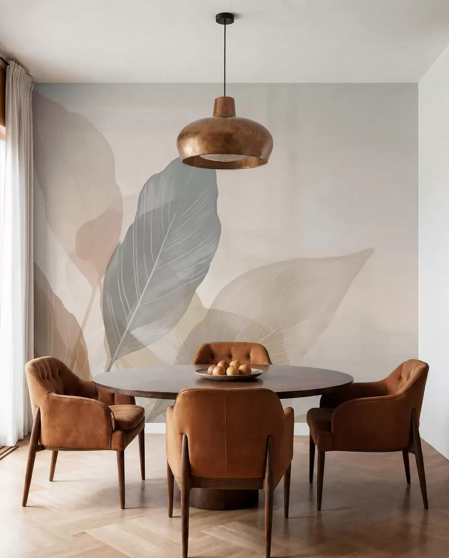 wall murals Retro leaves w02190