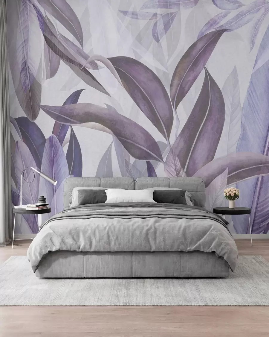wall murals Elegant leaves in soft hues u94302v2