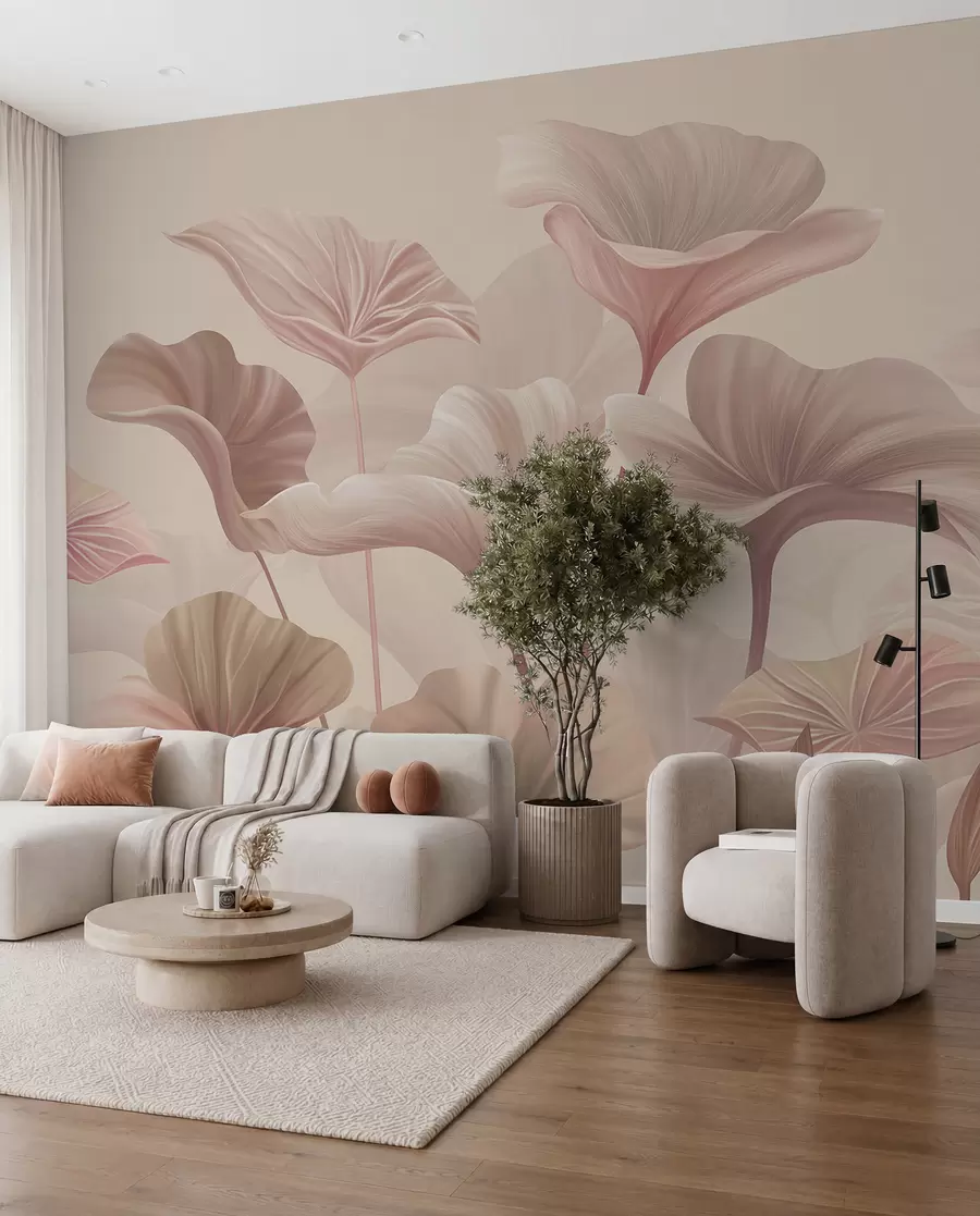 wall murals Soft petals in gentle hues w00385v1
