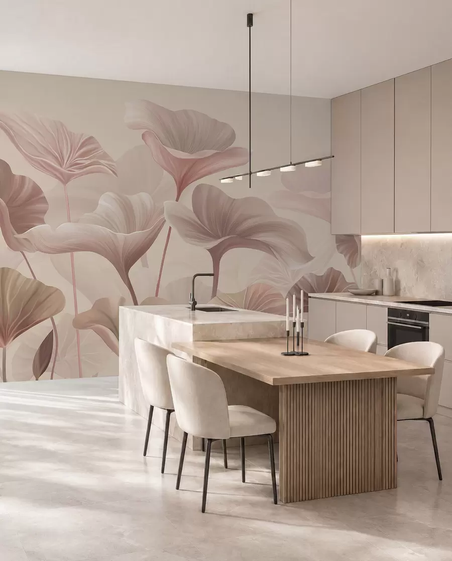 wall murals Soft petals in gentle hues w00385v1