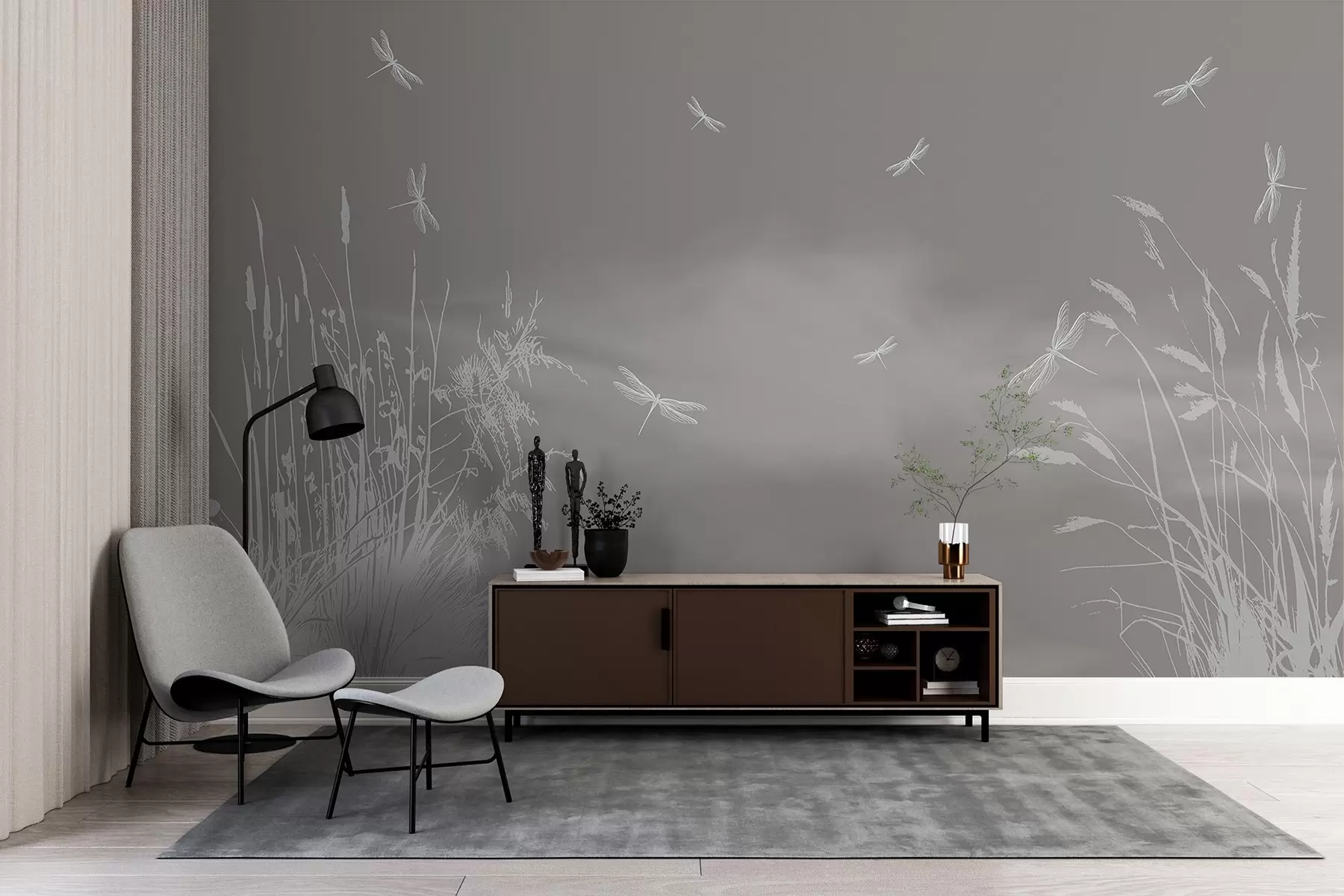 wall murals Gentle flight over serene waters w00558v2