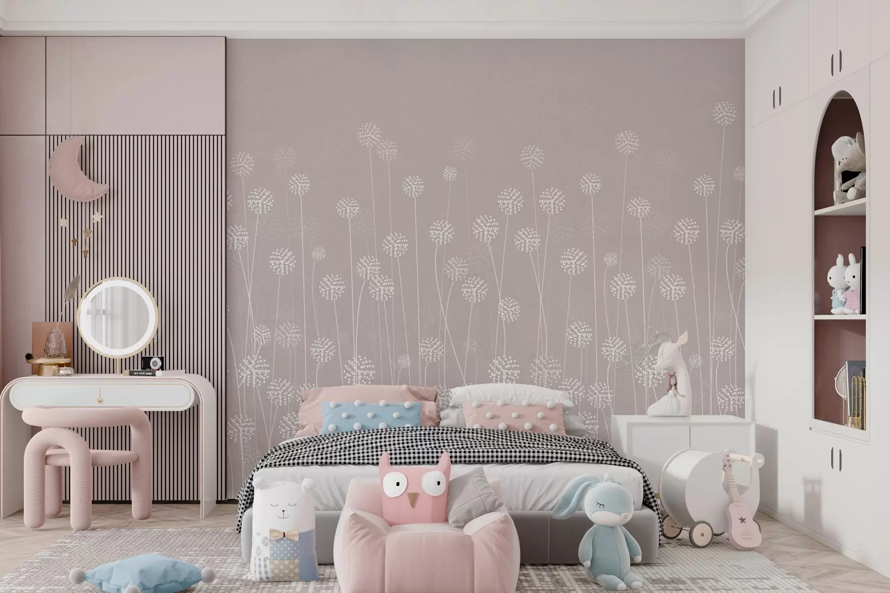 wall murals Delicate flowers on a soft background w00613v2