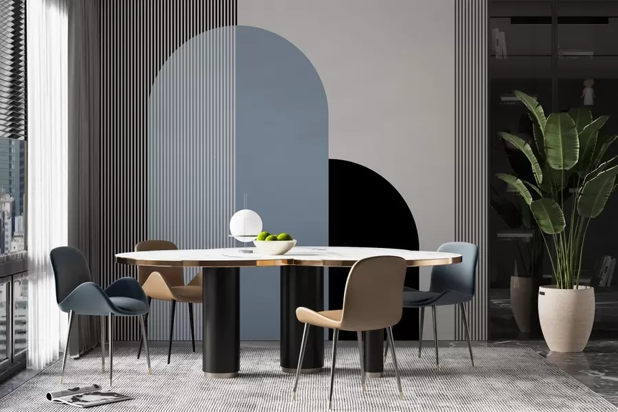 wall murals Abstract shapes and lines in harmony w00631v2