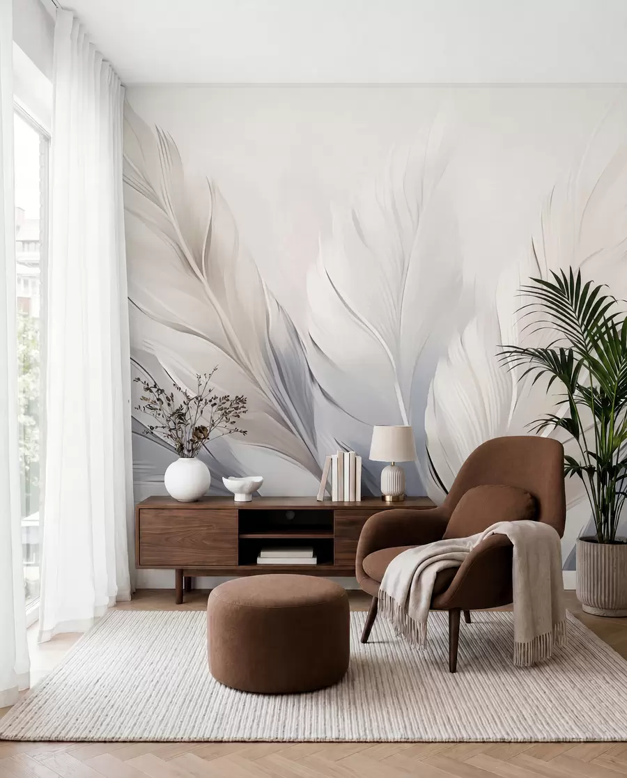 wall murals Airy light feathers w02213