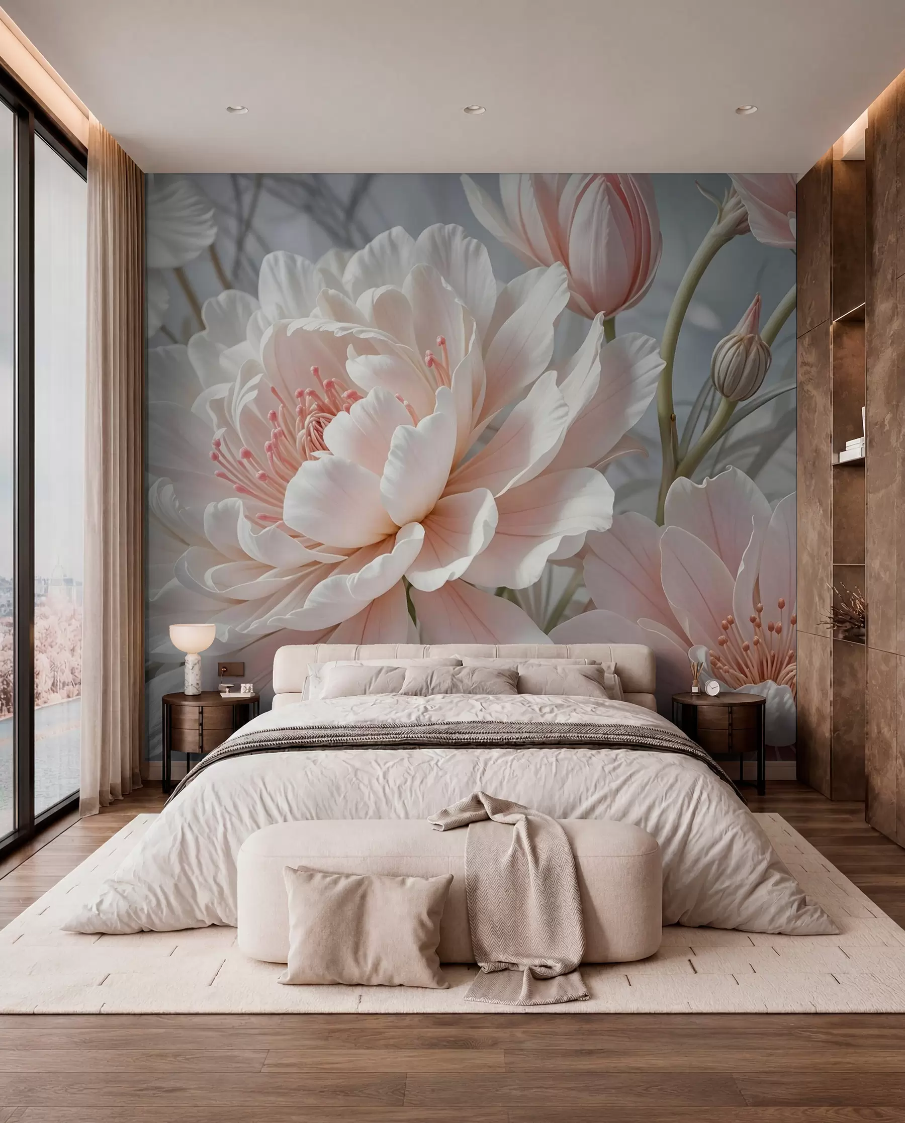 wall murals Pink Peonies w08427