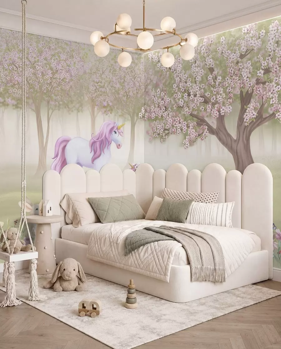 wall murals Unicorn Orchard w02269