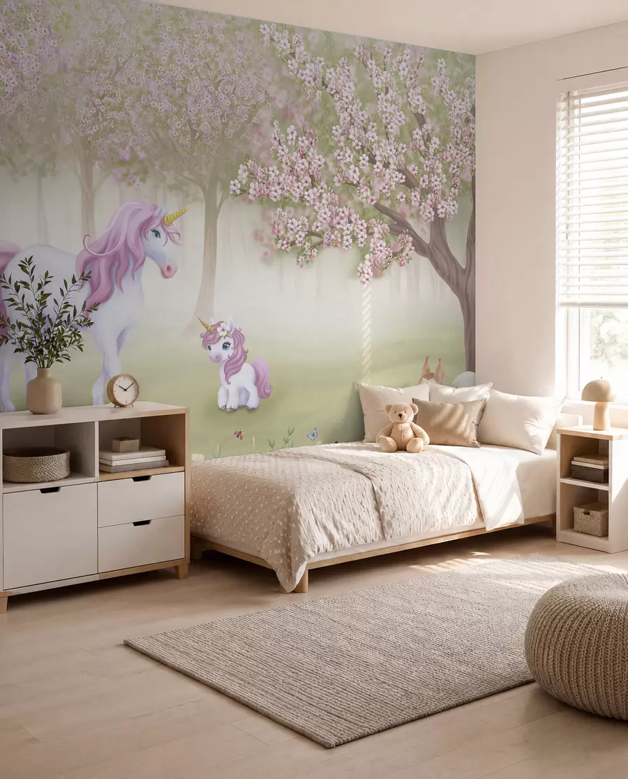 wall murals Unicorn Orchard w02269