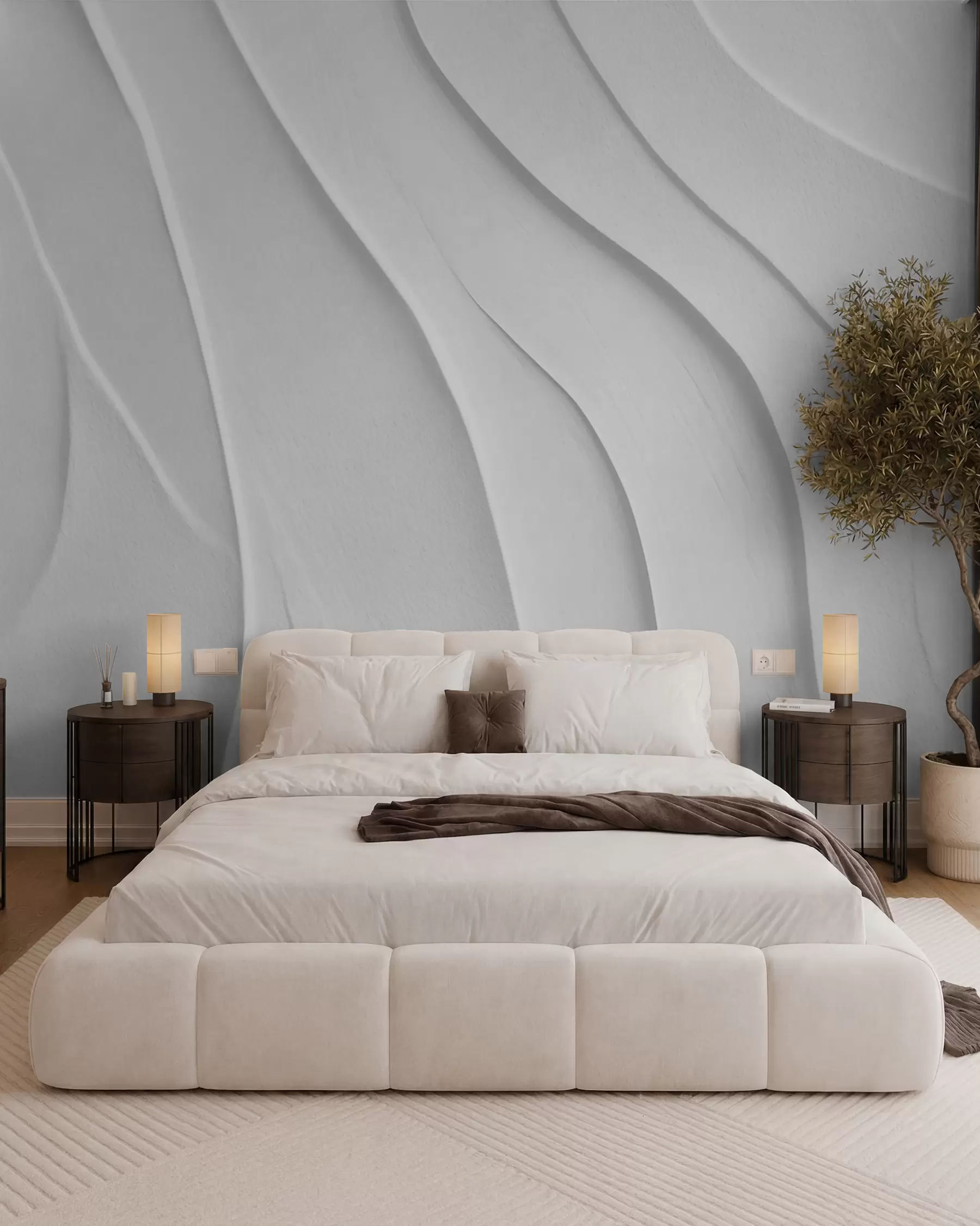 wall murals Folded White Arches w02298